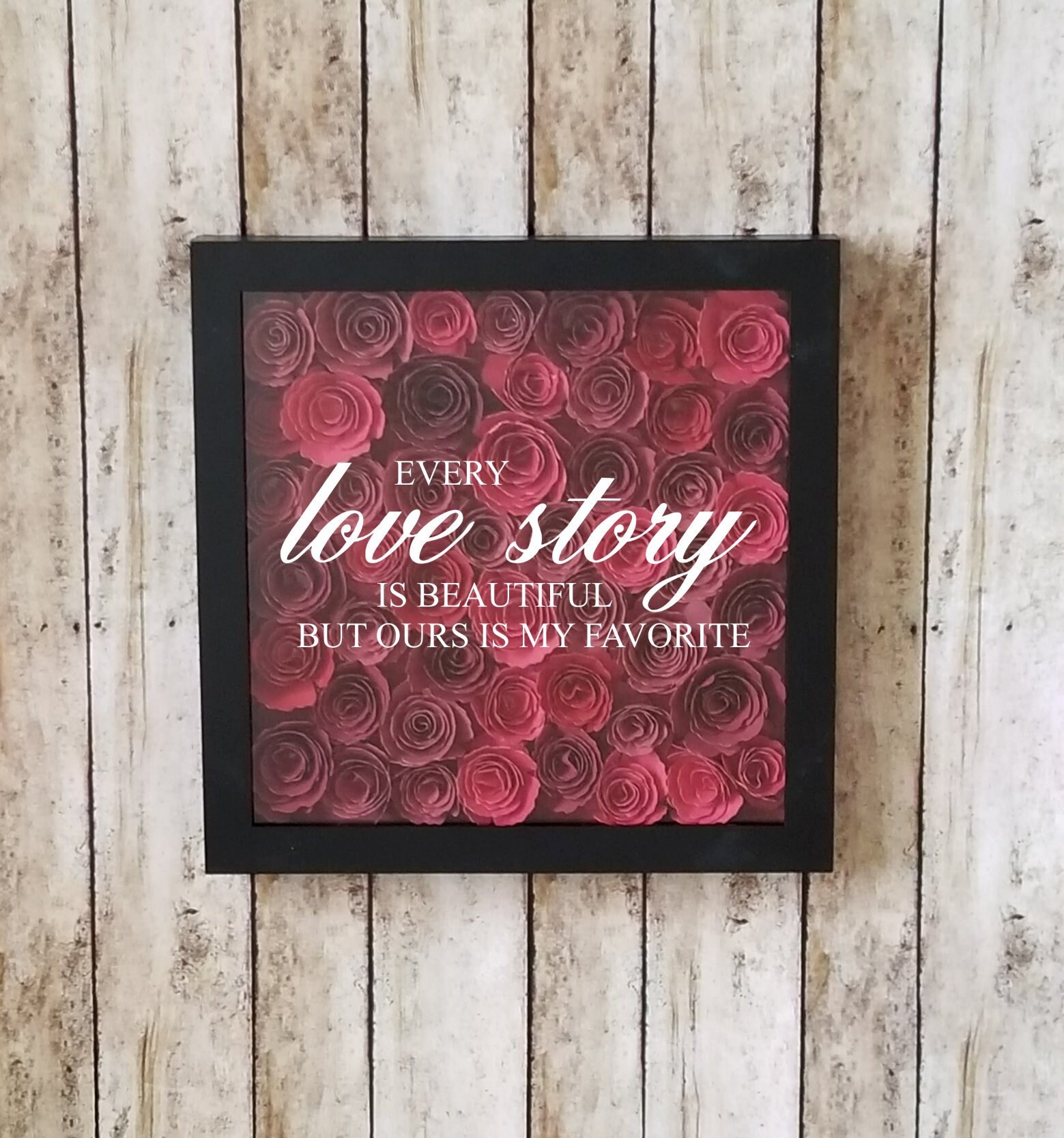 Love Story-ours is My Favoriteshadow Box Full of Mini Paper | Etsy
