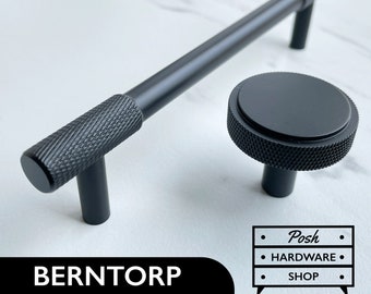Berntorp // Massief messing handgrepen en knoppen: hoogwaardige zwarte hardware voor kasten, meubels, keukens en badkamers.