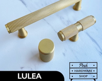 Lulea // Solid Brass Handle Pulls and Knobs with Textured Finish - Quality Hardware for Kitchens, Bathrooms, Cabinets and Furniture