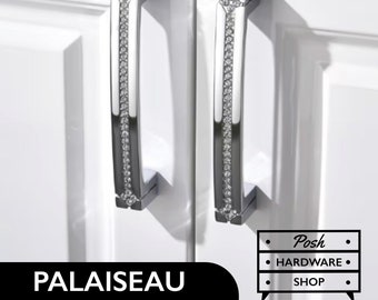 Palaiseau // Chrome Czech Crystal Handle Pulls - Luxury Hardware for Cabinets and Drawers. 2 Sizes.