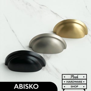Abisko Cup Handle Pulls - Solid Brass Hardware