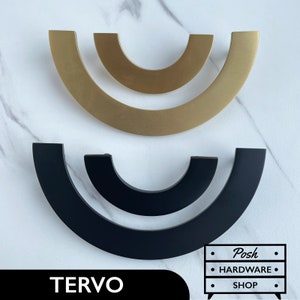 Posh Hardware Shop - Tervo Solid Brass Semi Circle Handle Pulls
