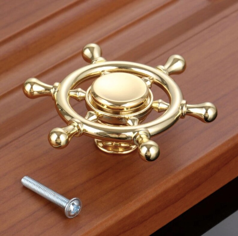 Seaford // Rotating Boat Steering Wheel Knobs Nautical Ship Etsy