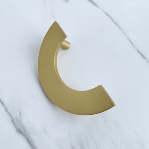 Tervo // Solid Brass Semi-Circular Handle Pulls Hardware for Cabinets and Drawers Gold or Black in 2 Sizes image 5