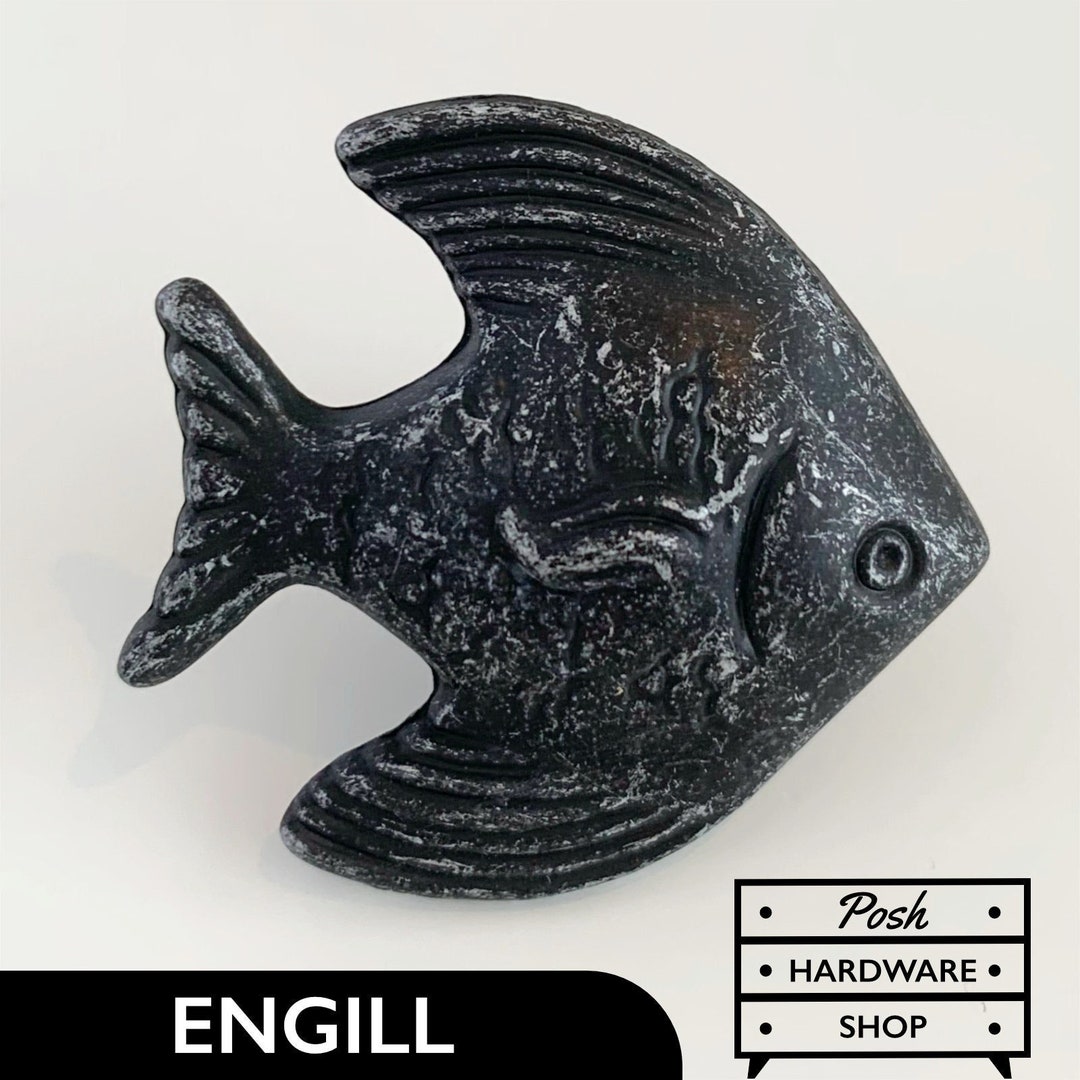 Engill // Fish Knobs - Black Angelfish Hardware for Cabinets, Furniture ...