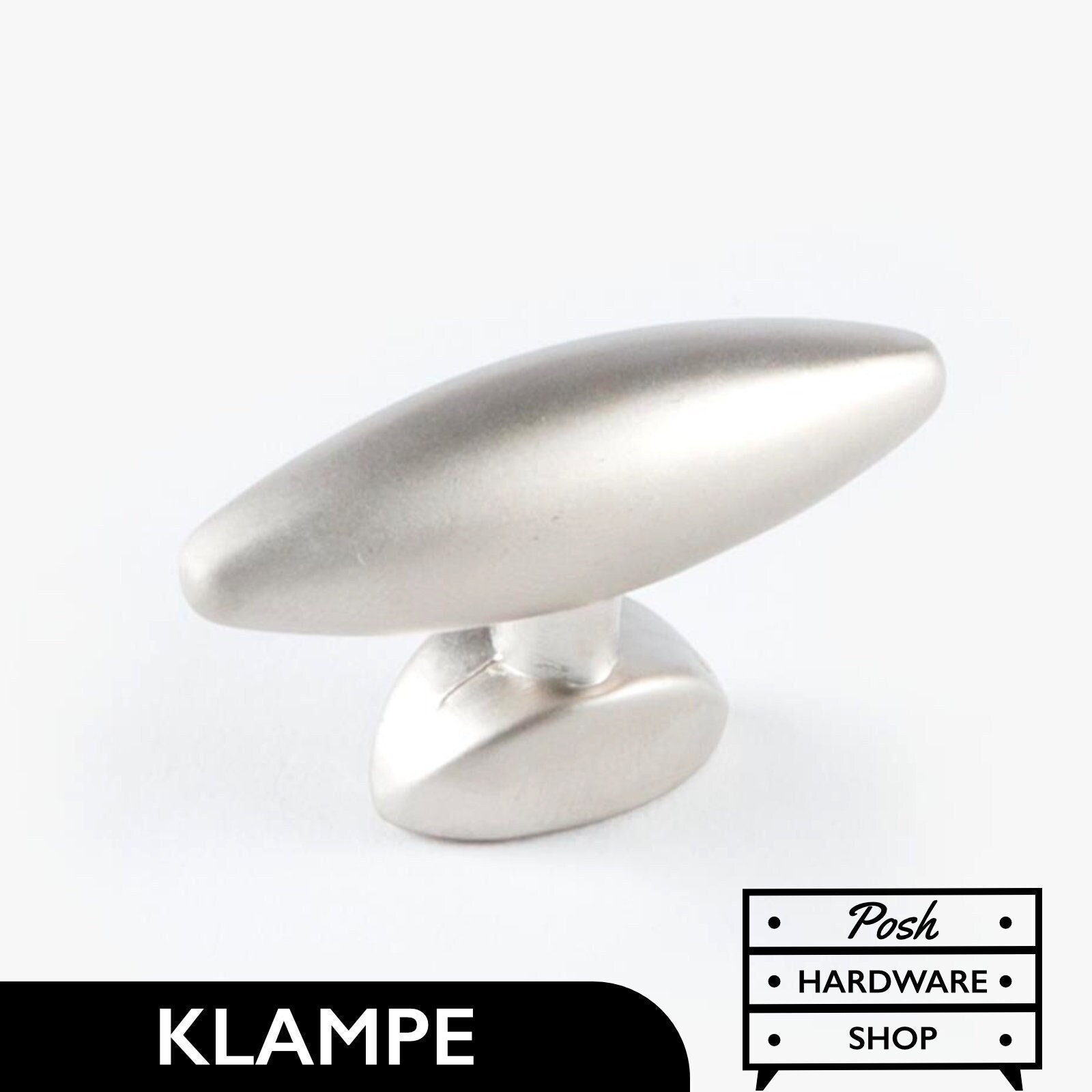 Klampe // Silver Oval Knobs - Hardware for Cabinets, Furniture, Kitchens, Bathrooms