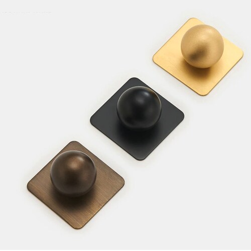 Nybro // Solid Brass Sphere Knobs With Optional Backplate in 3 Etsy