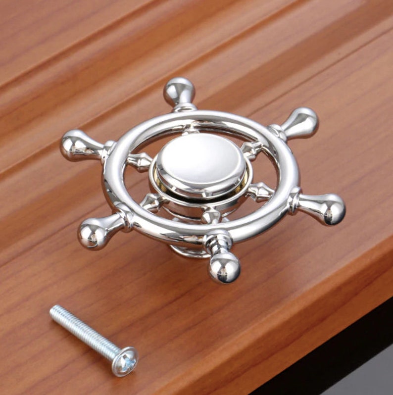 Seaford // Rotating Boat Steering Wheel Knobs Nautical Ship Etsy