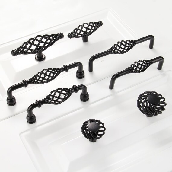 Parede // Black Bird Cage Knobs and Handle Pulls. Traditional Etsy Canada