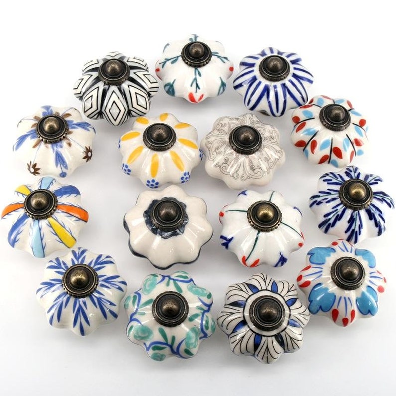 Width: 41mm Albacete Vintage-Style Ceramic Knobs 15 Styles Hardware for Cabinets and Drawers 1 58 Multi-Pack Savings.