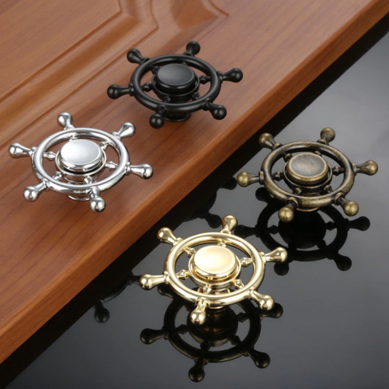 Seaford // Rotating Boat Steering Wheel Knobs Nautical Ship Etsy