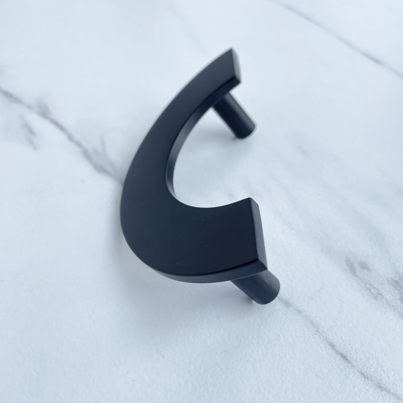 Tervo // Solid Brass Semi-Circular Handle Pulls Hardware for Cabinets and Drawers Gold or Black in 2 Sizes image 7