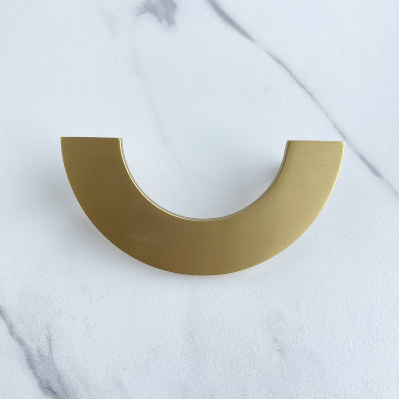 Tervo // Solid Brass Semi-Circular Handle Pulls Hardware for Cabinets and Drawers Gold or Black in 2 Sizes image 4