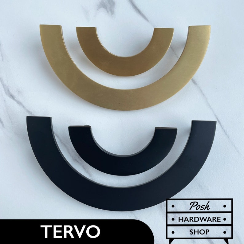 Posh Hardware Shop - Tervo Solid Brass Semi Circle Handle Pulls