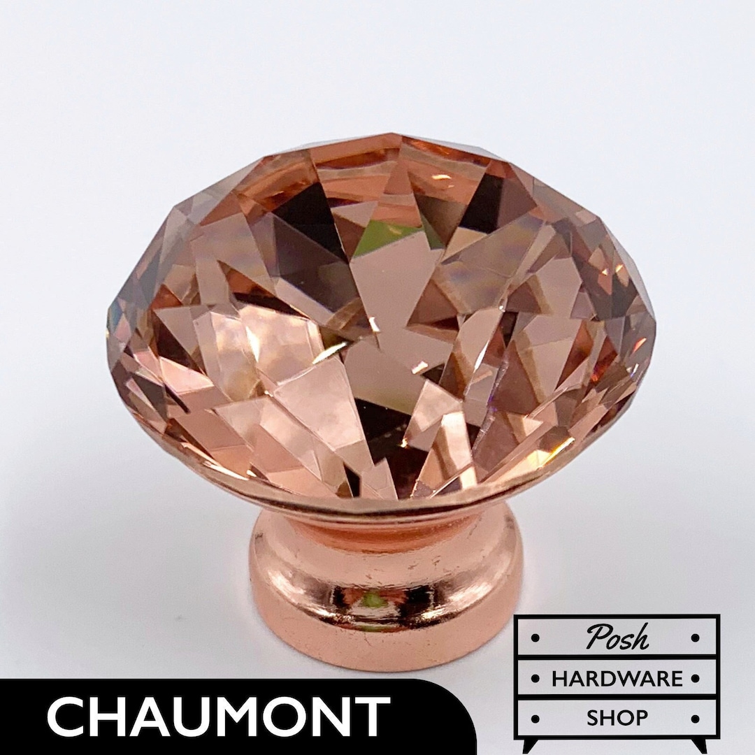 Chaumont // Rose Gold Crystal Glass Diamond Knobs Hardware Etsy