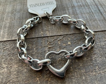 Stainless Steel Heart Bracelet