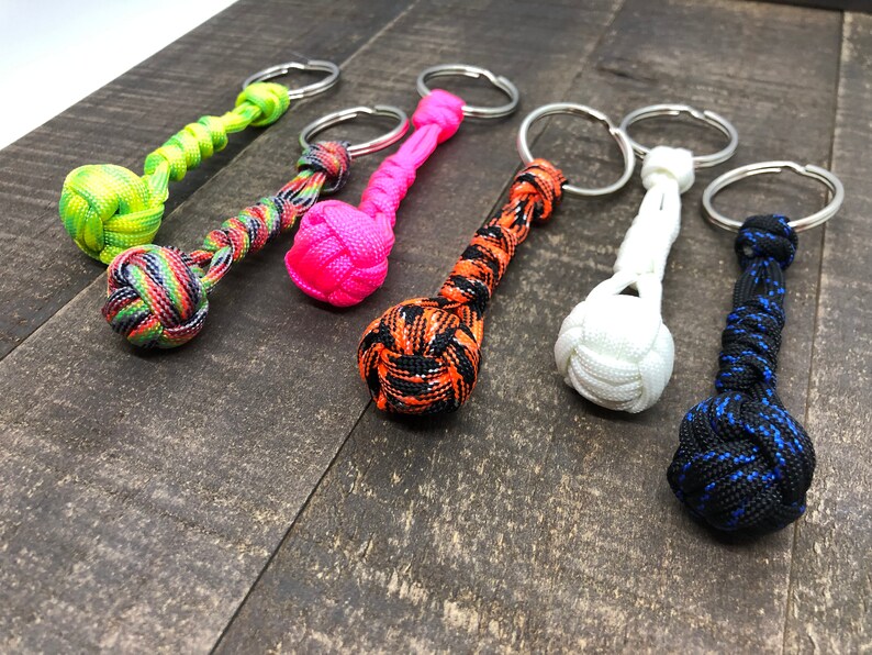 Monkey Fist Paracord Keychain Etsy