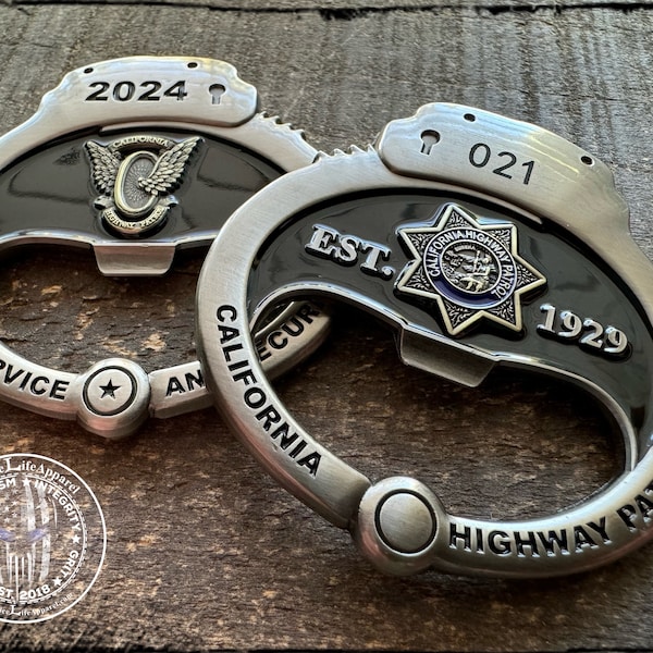 2024 CHP Handcuff Bottle Cap Opener Challenge Coin