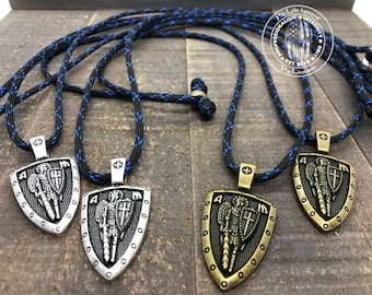 St. Michael Pendant on Blue Line Paracord