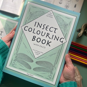 Insect colouring book with Facts, Entomology Gift, A4