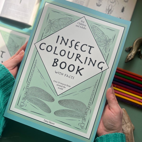 Factual Insect colouring book, entomology colouring, entomology gifts