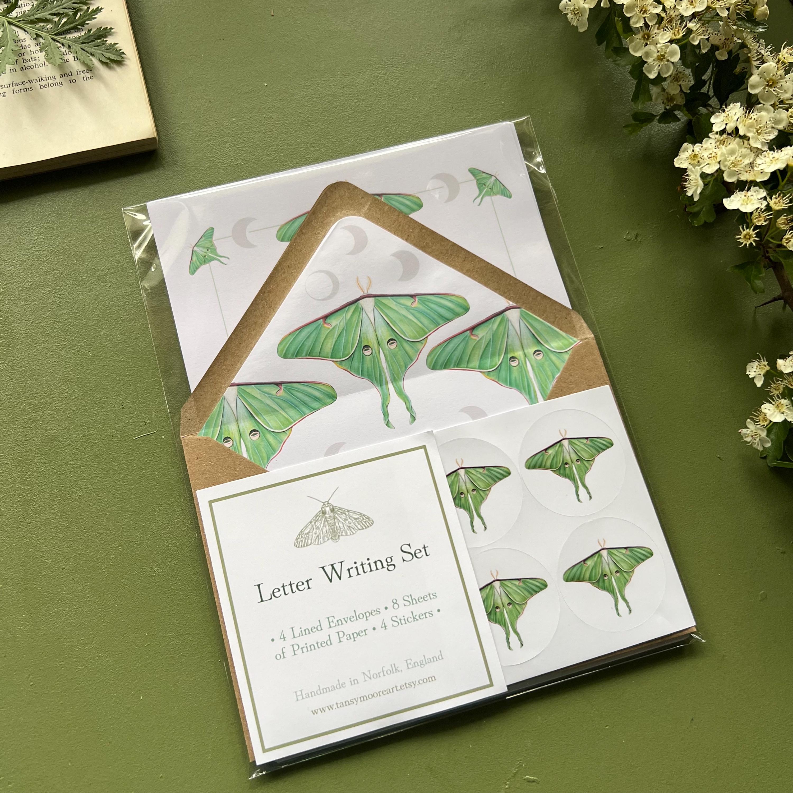 Luna Moth Letter Writing Set, Entomology Gift, Insect Stationery - Etsy UK