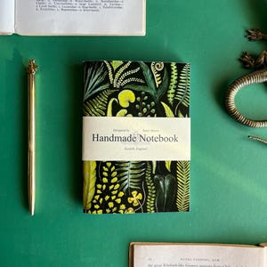Farn Handgemachtes Taschennotizbuch, A6 Notizbuch, Botanischer Druck, Pflanzen, Natur, Skizzenbuch Bild 6