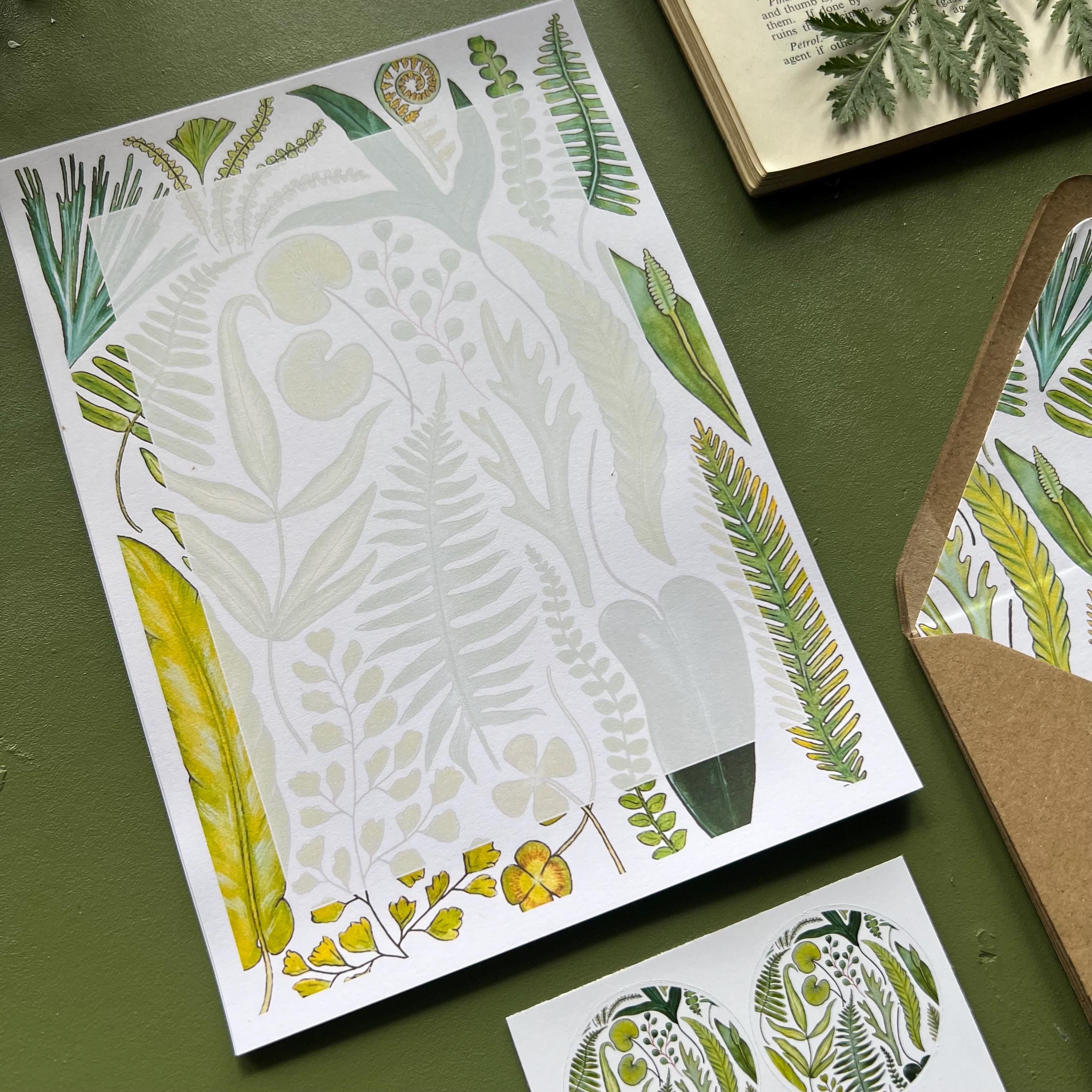 Fern Lettering R Fern Letter Writing Set, Botanical Stationery, Plant Lover Gift - Etsy