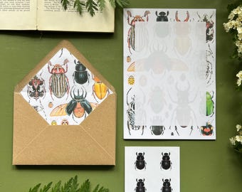 Beetles and Bugs, Letter Writing Set, Stationery pack