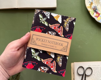 Carnet de poche fait main Moths, format A6, carnet de croquis