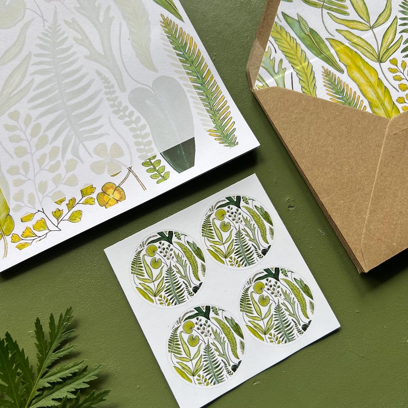 Fern Lettering R Fern Letter Writing Set, Botanical Stationery, Plant Lover Gift - Etsy