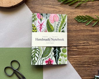 House Plants handgemachtes Taschenbuch, A6 Notizbuch, Skizzenbuch