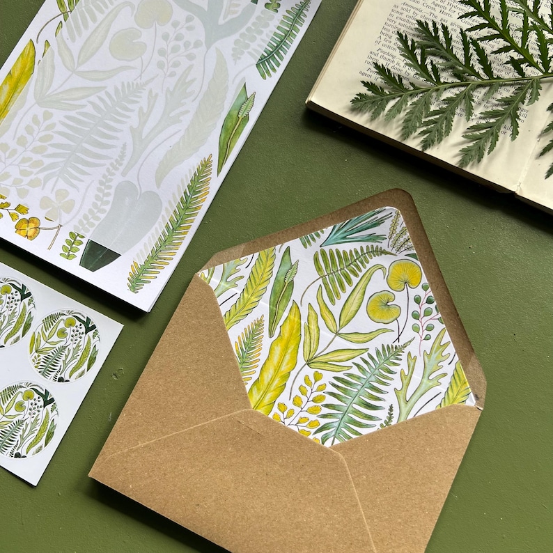 Fern Lettering R Fern Letter Writing Set, Botanical Stationery, Plant Lover Gift - Etsy