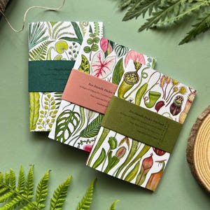 Handmade Pocket Notebook Set - Plants set, mini notebook, A6 Notebook