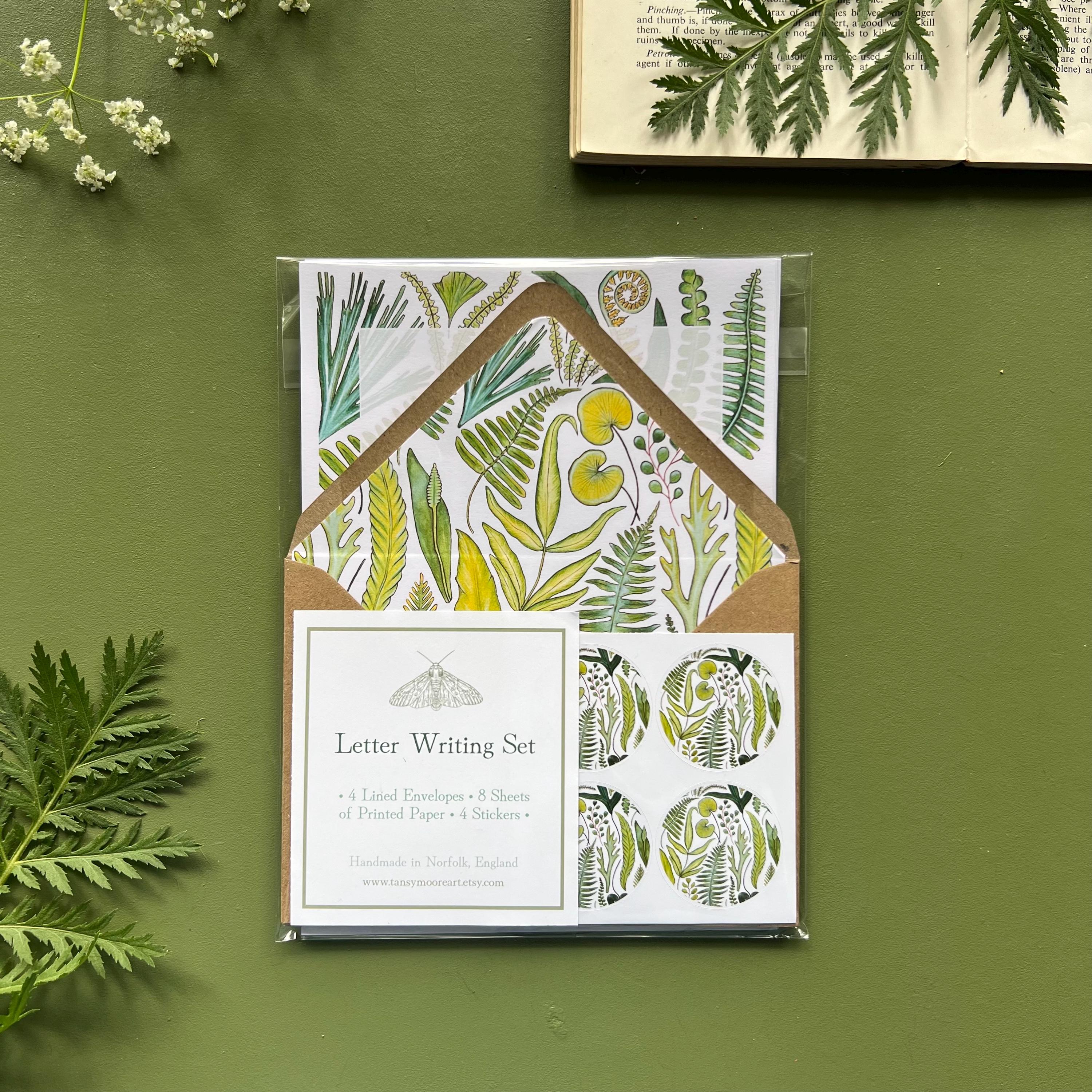 Fern Lettering R Fern Letter Writing Set, Botanical Stationery, Plant Lover Gift - Etsy