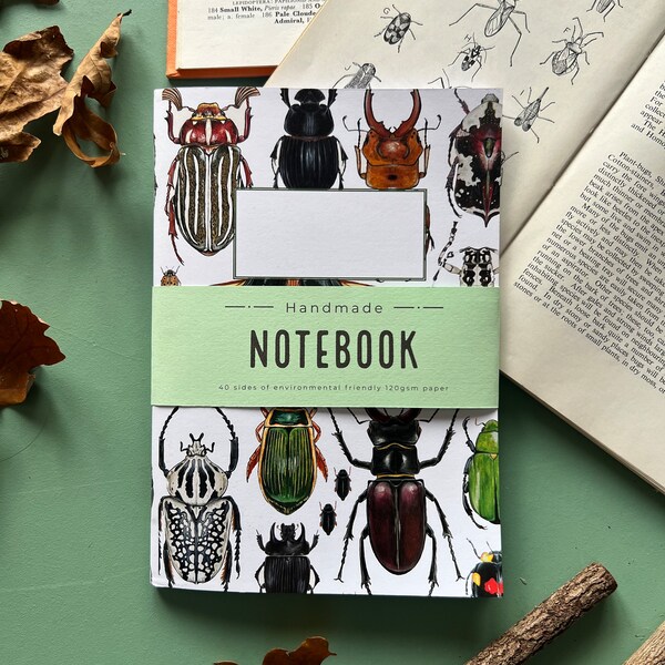 Handmade Beetle Notebook/Sketchbook