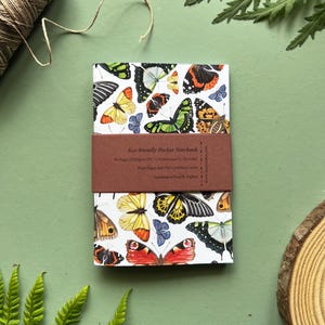 Handmade Pocket Notebook - Butterflies, mini notebook, A6 Notebook