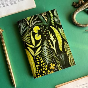 Farn Handgemachtes Taschennotizbuch, A6 Notizbuch, Botanischer Druck, Pflanzen, Natur, Skizzenbuch Bild 12
