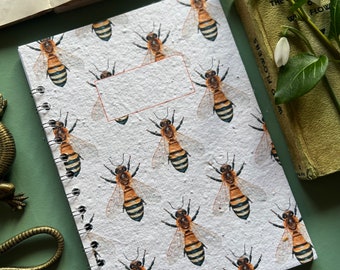 Honey Bee, seeded ringbound notebook