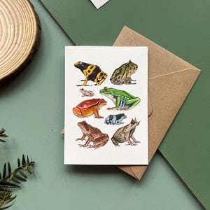 Frogs Card, Blank greeting card, watercolour print