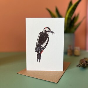 Great Spotted Woodpecker, Blank Greeting Card