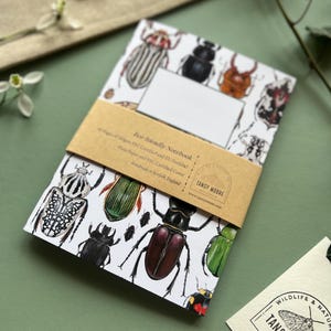 Beetle Eco Friendly Notebook, Handmade