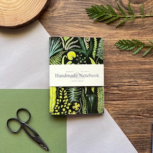 Farn Handgemachtes Taschennotizbuch, A6 Notizbuch, Botanischer Druck, Pflanzen, Natur, Skizzenbuch Bild 1
