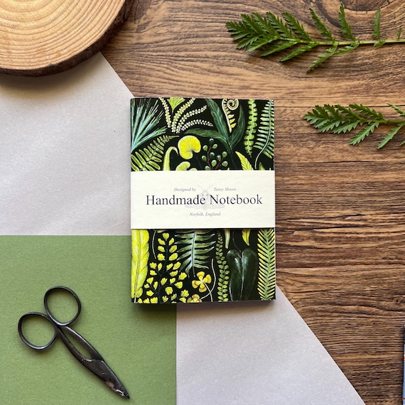 Fern Handmade Pocket Notebook, A6 Notebook, Botanical Print, Plants, Nature, Sketchbook