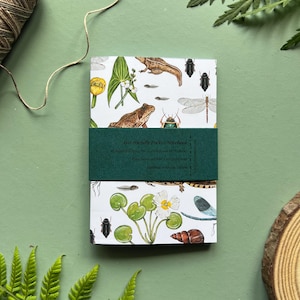 Cahier de poche fait main - Pond Life, mini cahier, cahier A6