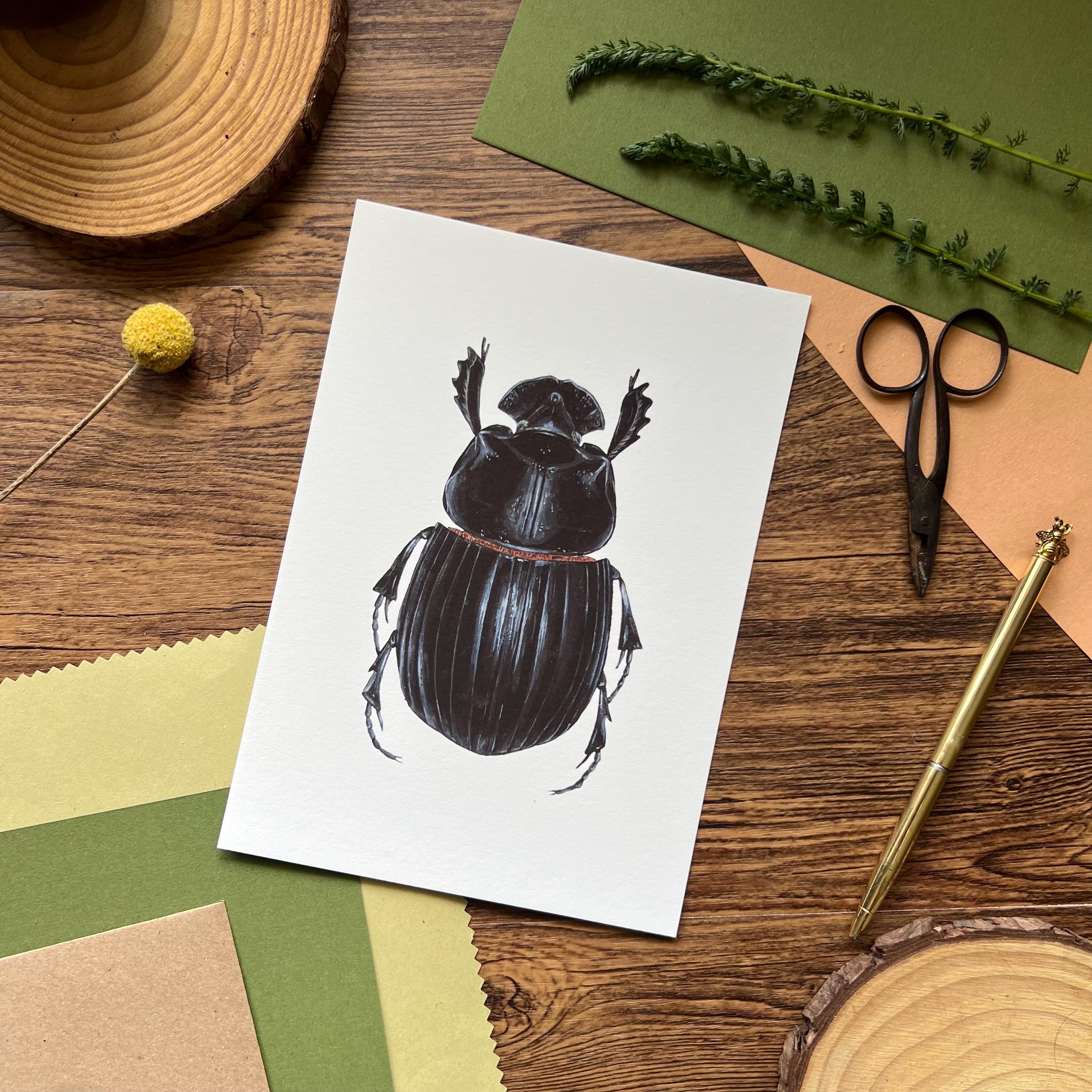 Dung Beetle Painting - Etsy New Zealand