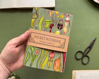 Carnet de poche fait main « Plantes carnivores », format A6, carnet de croquis, botanique