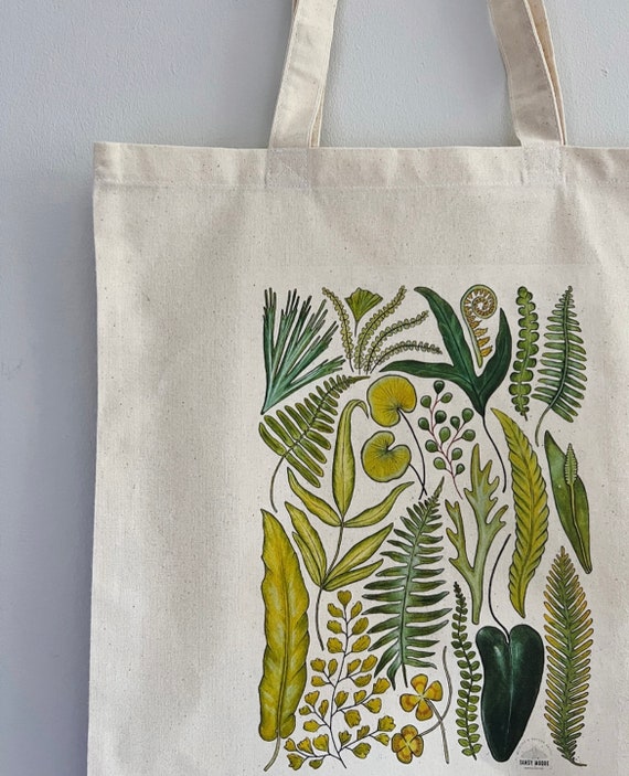 Fern Organic Cotton Tote Bag, Reusable Bag, Eco Friendly Bag, Shopping Bag  