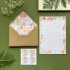 Mushroom, Letter Writing Set, Fungi, Nature Stationery