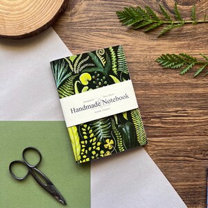 Farn Handgemachtes Taschennotizbuch, A6 Notizbuch, Botanischer Druck, Pflanzen, Natur, Skizzenbuch Bild 5